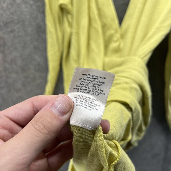 Pilcro And The Letterpress Cardigan Sweater Womens Medium Green Open Back Tie - Picture 7 of 11